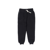 BLACK ZIPPER POCKET THERMAL FABRIC TROUSER WITH KNOT