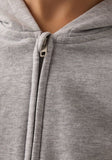 ASH GREY DOUBLE POCKET PLAIN ZIPPER HOODIE FOR GIRLS & BOYS