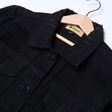 BLACK DOUBLE POCKET DENIM JACKET