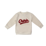 LIGHT PEACH CHERIE EMBROIDED SWEATSHIRT FOR GIRLS