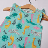 GIRRAFE PRINTED SLEEVELESS BABY ROMPER