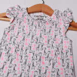 GIRRAFE PRINTED SLEEVELES ROMPER FOR BABY GIRLS