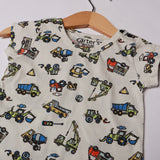 WHITE TRUCK PRINTED ROMPER FOR BOYS