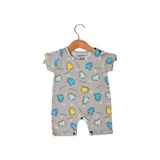 DARK GRAY DIN0 PRINTED SLEEVELESS BABY ROMPER