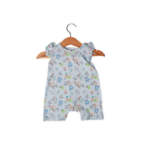 LIGHT BLUE RABBIT & BIRD PRINTED ROMPER FOR GIRLS