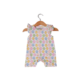 WHITE COLORFUL-BEAR PRINTED ROMPER FOR GIRLS