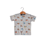 LIGHT GRAY DIG IT PRINTED T-SHIRT FOR BOYS