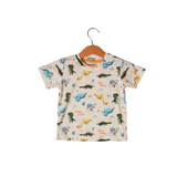 HALF WHITE DINO EGG PRINTED T-SHIRT FOR BOYS