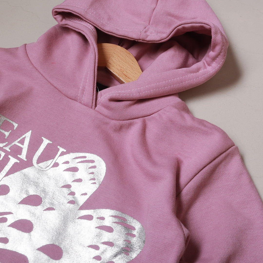 LIGHT PURPLE BUTTERFLY PRINTED HOODIE FOR GIRLS Zappy Clothing