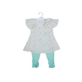 BABY BLUE HALF SLEEVES GIRLS SUIT