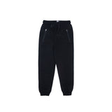 BLACK ELASTIC WAIST TROUSER WITH DOUBLE POCKET