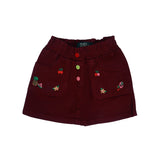 MAROON EMBROIDERED DOUBLE POCKET SKIRT