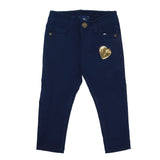 NAVY BLUE HEART TWILL PANTS FOR GIRLS