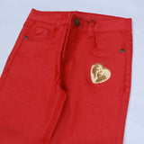 RED HEART TWILL PANTS FOR GIRLS