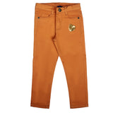 BROWN HEART TWILL PANTS FOR GIRLS