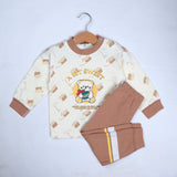 CREAM & BROWN BEAR PRINTED BOYS SUIT