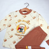 CREAM & BROWN BEAR PRINTED BOYS SUIT