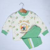 CREAM & GREEN BEAR PRINTED BOYS SUIT