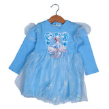 BLUE FROZEN PATCH FRILL TOP FOR GIRLS