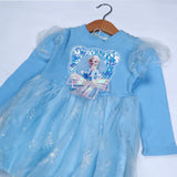 BLUE FROZEN PATCH FRILL TOP FOR GIRLS