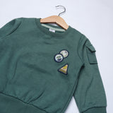 DARK GREEN ADVENTURE SWEATSHIRT FOR BOYS