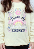 CREAM COLOR FOCUS ON KINDNESS NATURE PRINTED SWEATSHIRT