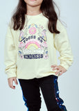 CREAM COLOR FOCUS ON KINDNESS NATURE PRINTED SWEATSHIRT