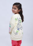 CREAM TEDDY BEAR FRONT & BACK PRINTED SWAETSHIRT