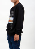 BLACK NEW YORK PRINTED FULL SLEEVES SWEATSHIRT