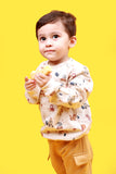 CREAM COLOR ANIMAL PRINTED SWEATSHIRT FOR BOYS