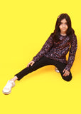 BLACK TWINKLING SWEATSHIRT FOR GIRLS