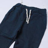 JEANS BLUE THERMAL FABRIC TROUSER WITH KNOT