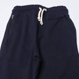 DARK BLUE ZIPPER POCKET THERMAL FABRIC TROUSER WITH KNOT